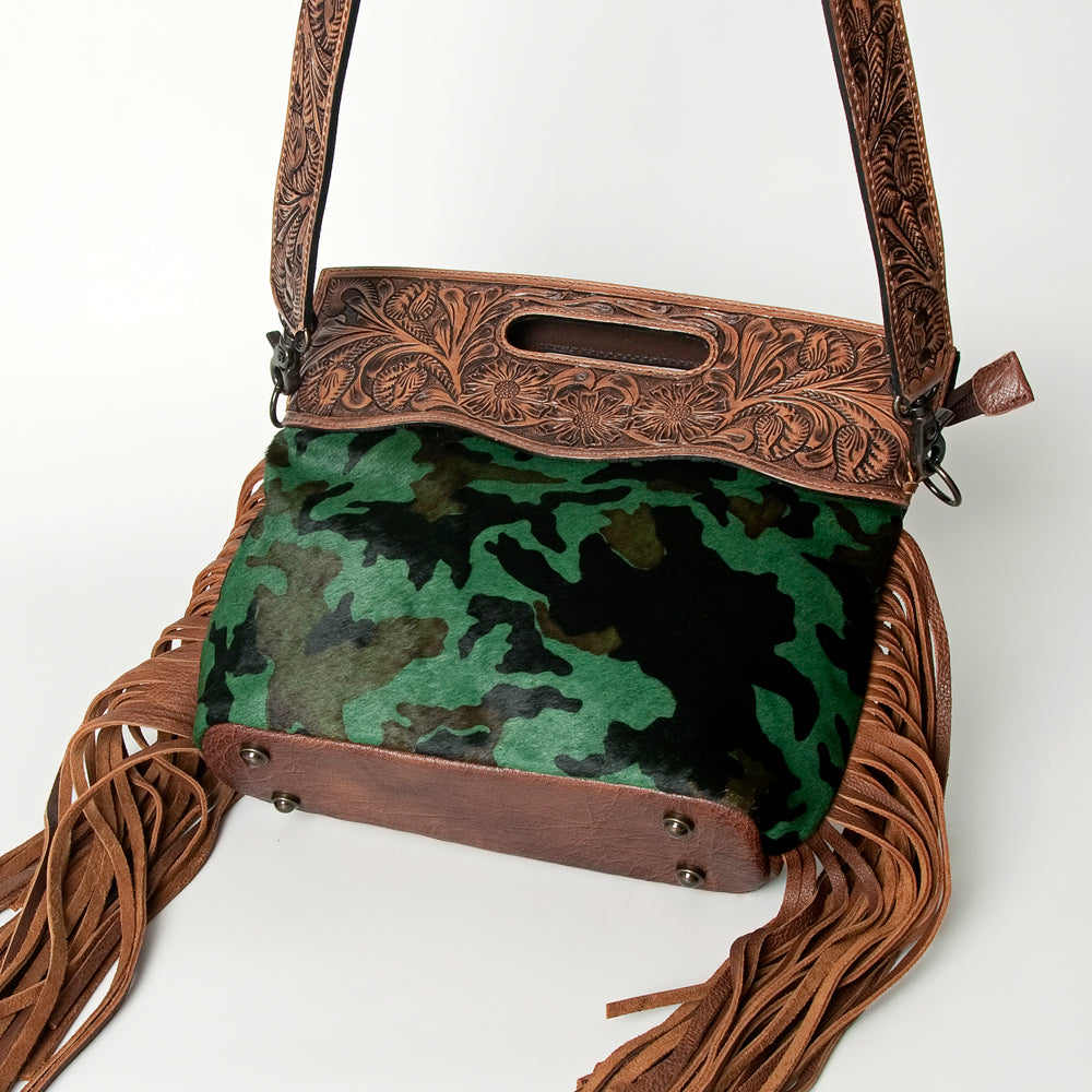 American Darling Clutch Hand Tooled Hair On Genuine Leather Women Bag Western Handbag Purse