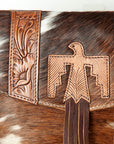 American Darling ADBGS178TB Envelope Hand Tooled Hair On Genuine Leather women bag western handbag purse