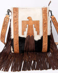 ADBGS192TB American Darling Hand Tooled Hair On Genuine Leather Women Bag Western Handbag Purse