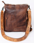 ADBGS192TB American Darling Hand Tooled Hair On Genuine Leather Women Bag Western Handbag Purse