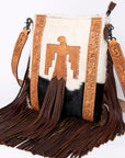 ADBGS192TB American Darling Hand Tooled Hair On Genuine Leather Women Bag Western Handbag Purse