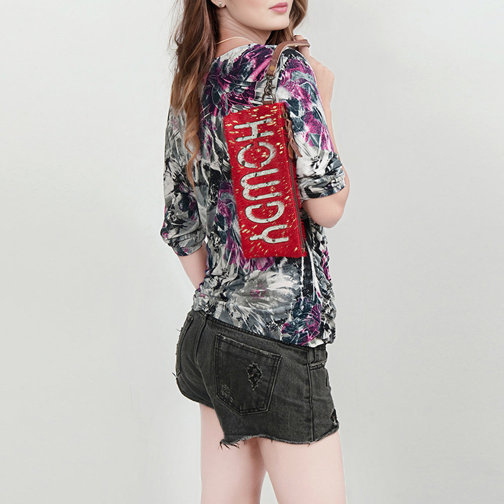 American Darling Wristlet Genuine Leather Women Bag W. Handbag Purse –