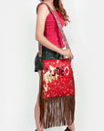 American Darling ADBGS192M Messenger Hair On Genuine Leather women bag western handbag purse