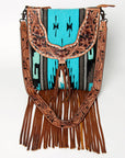 American Darling CROSS BODY I Hand Tooled Hair-on Genuine Leather women bag western handbag purse