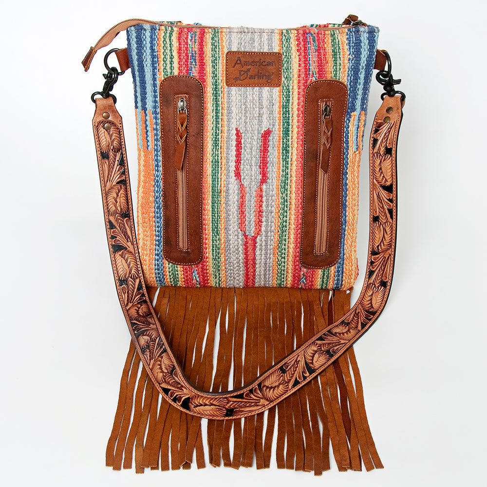 American Darling CROSS BODY I Hand Tooled Hair-on Genuine Leather women bag western handbag purse