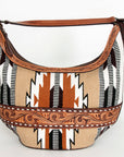 American Darling HOBO Hand Tooled Hair-on Genuine Leather women bag western handbag purse