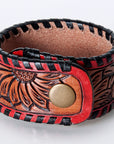 American Darling Bracelet Hand Tooled Carved Genuine Leather Women | Handmade Western Rustic