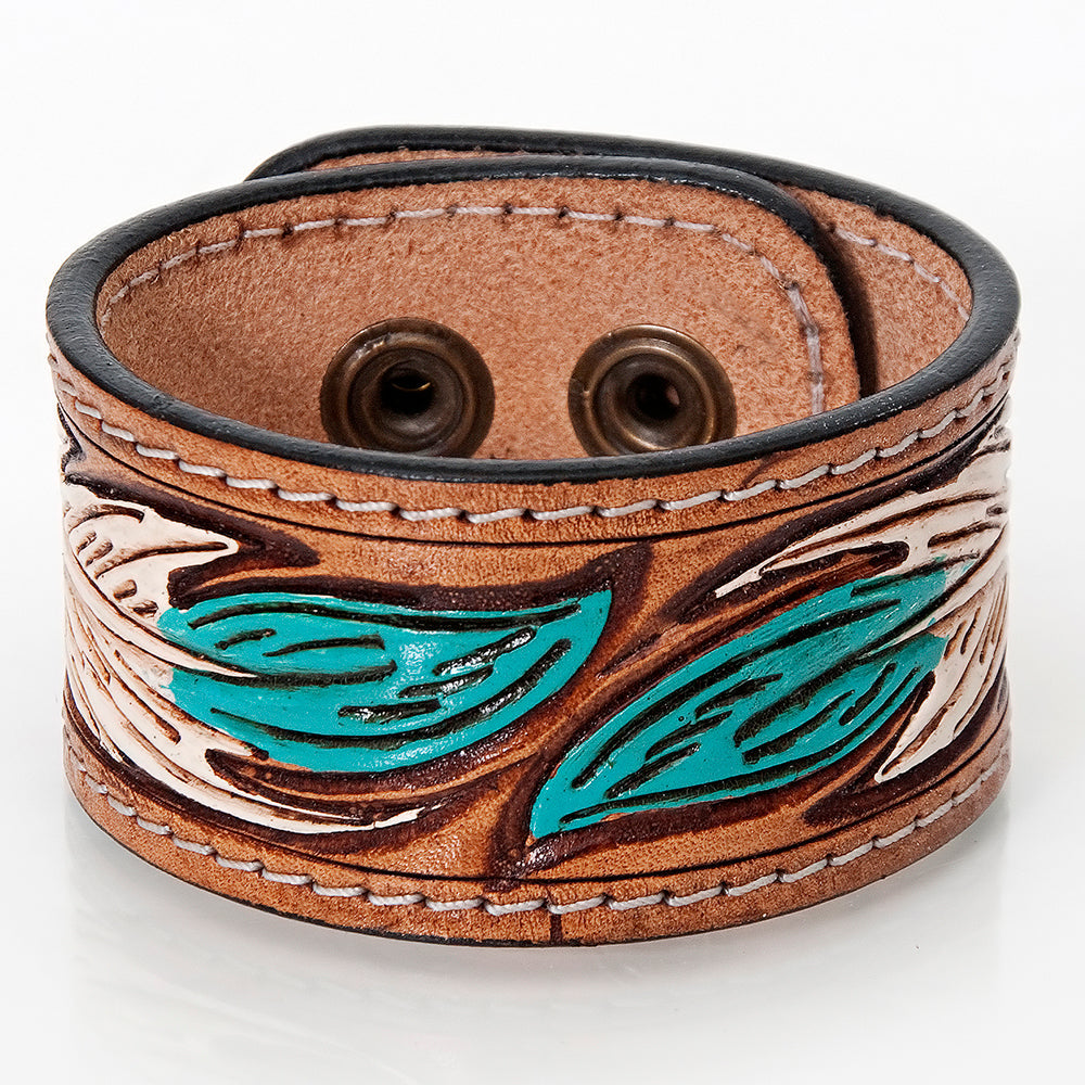 American Darling Bracelet Hand Tooled Carved Genuine Leather Women | Handmade Western Rustic