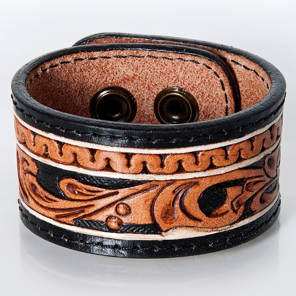 American Darling Bracelet Hand Tooled Carved Genuine Leather Women | Handmade Western Rustic