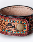 American Darling Bracelet Hand Tooled Carved Genuine Leather Women | Handmade Western Rustic