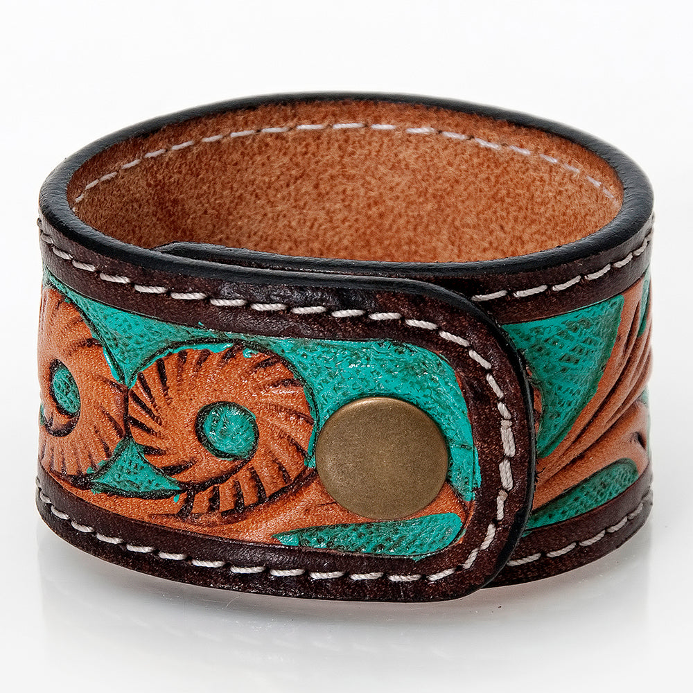American Darling Bracelet Hand Tooled Carved Genuine Leather Women | Handmade Western Rustic