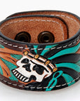 American Darling ADBRF173 Hand tooled carved Genuine Leather Bracelet women