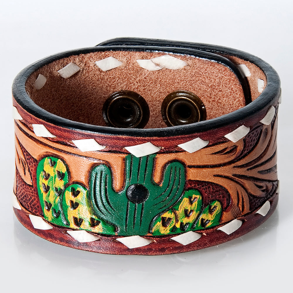 American Darling Bracelet Hand Tooled Carved Genuine Leather Women | Handmade Western Rustic