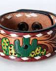 American Darling ADBRF174 Hand tooled carved Genuine Leather Bracelet women