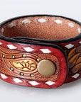 American Darling ADBRF175 Hand tooled carved Genuine Leather Bracelet women