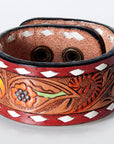 American Darling ADBRF175 Hand tooled carved Genuine Leather Bracelet women
