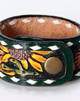 American Darling Bracelet Hand Tooled Carved Genuine Leather Women | Handmade Western Rustic