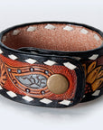 American Darling ADBRF178 Hand tooled carved Genuine Leather Bracelet women
