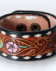 American Darling ADBRF178 Hand tooled carved Genuine Leather Bracelet women