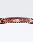 American Darling ADBRF181 Hand tooled carved Genuine Leather Bracelet women