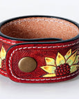 American Darling Bracelet Hand Tooled Carved Genuine Leather Women | Handmade Western Rustic