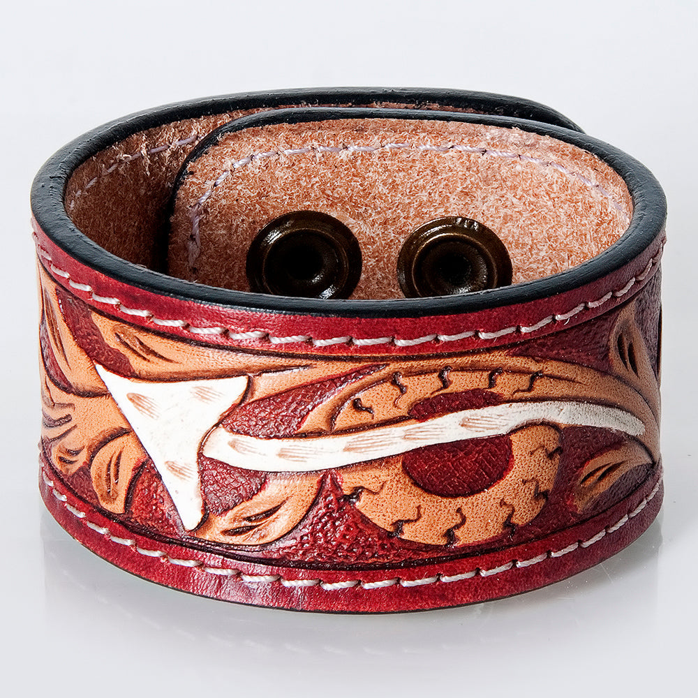 American Darling Bracelet Hand Tooled Carved Genuine Leather Women | Handmade Western Rustic