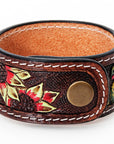 American Darling ADBRF186 Hand tooled carved Genuine Leather Bracelet women