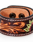 American Darling ADBRF186 Hand tooled carved Genuine Leather Bracelet women
