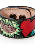 American Darling ADBRF187 Hand tooled carved Genuine Leather Bracelet women