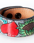 American Darling ADBRF189 Hand tooled carved Genuine Leather Bracelet women