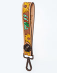 American Darling ADWSF101 Hand Tooled Genuine Leather Handle Strap For Wristlet Bags