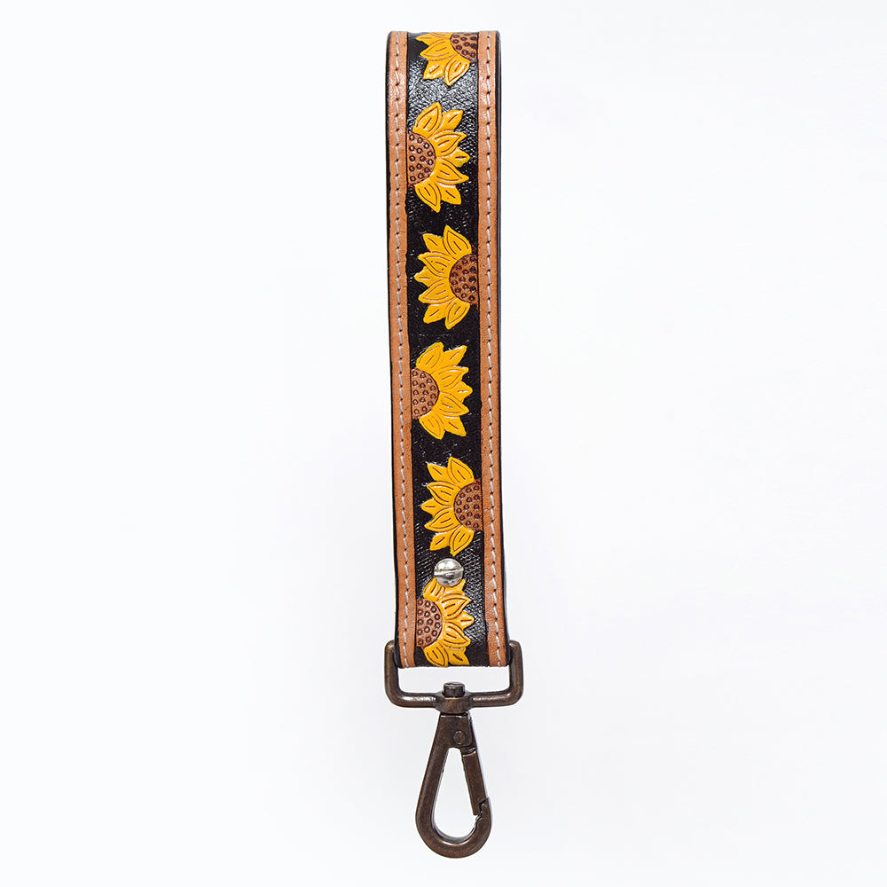 American Darling ADWSF102 Hand Tooled Genuine Leather Handle Strap For Wristlet Bags