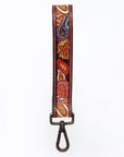 American Darling ADWSF105 Hand Tooled Genuine Leather Handle Strap For Wristlet Bags