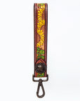 American Darling ADWSF106 Hand Tooled Genuine Leather Handle Strap For Wristlet Bags