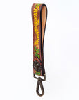 American Darling ADWSF106 Hand Tooled Genuine Leather Handle Strap For Wristlet Bags