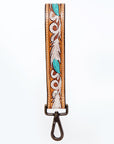 American Darling ADWSF107 Hand Tooled Genuine Leather Handle Strap For Wristlet Bags