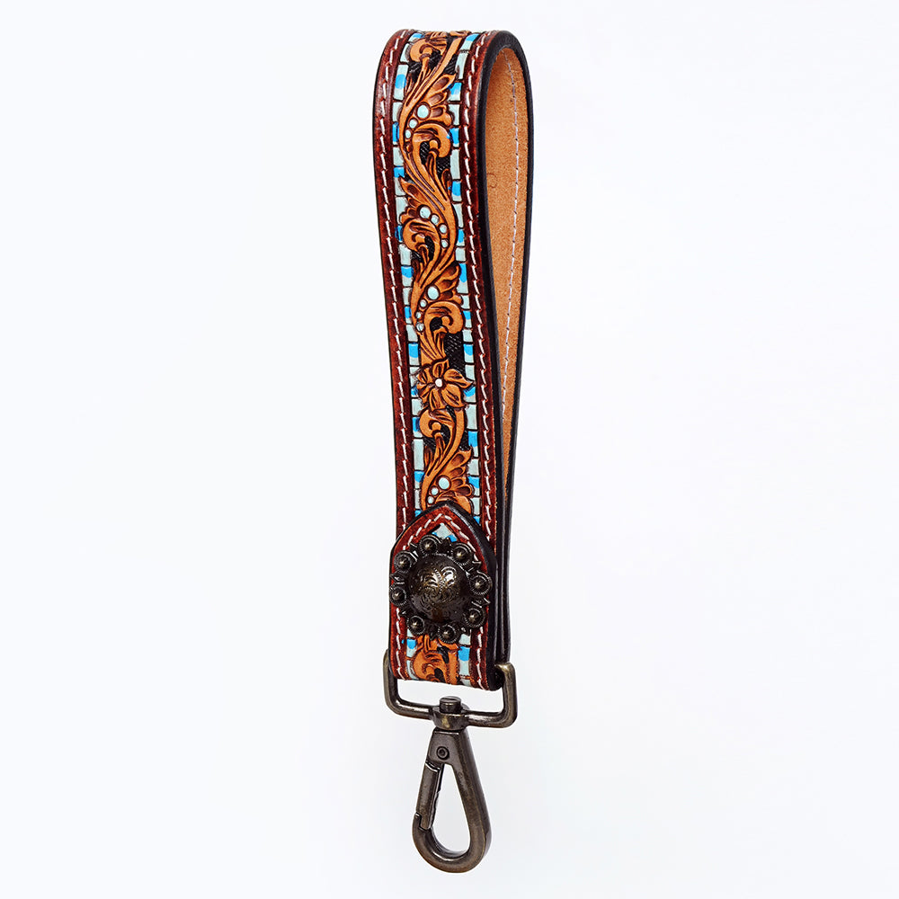 American Darling Hand Tooled Genuine Leather Handle Strap for Wristlet Bag Phone Wrist Keychain Wallet Purse Clutch Cellphone