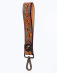American Darling ADWSF110 Hand Tooled Genuine Leather Handle Strap For Wristlet Bags