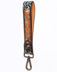 American Darling ADWSF111 Hand Tooled Genuine Leather Handle Strap For Wristlet Bags