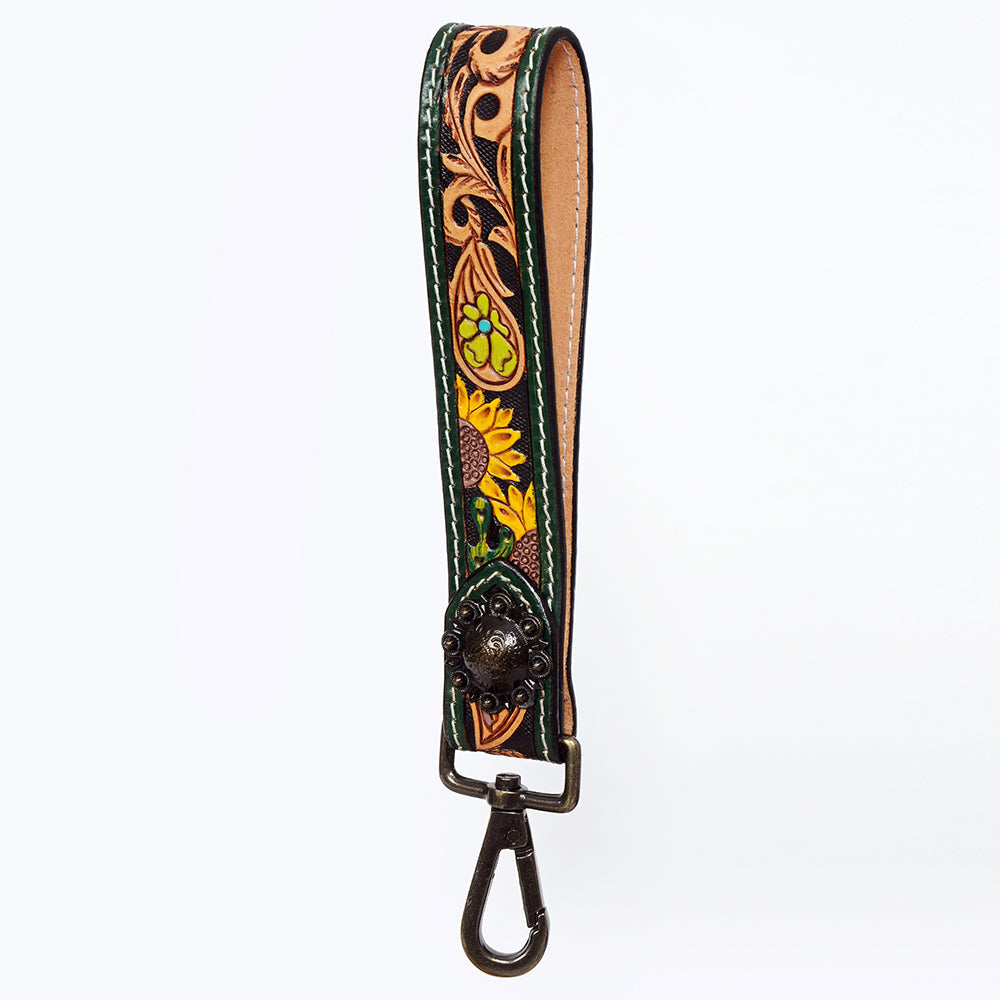 American Darling Hand Tooled Genuine Leather Handle Strap for Wristlet Bag Phone Wrist Keychain Wallet Purse Clutch Cellphone