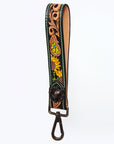 American Darling ADWSF112 Hand Tooled Genuine Leather Handle Strap For Wristlet Bags