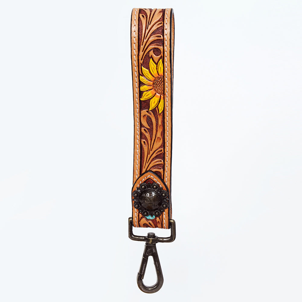 American Darling Hand Tooled Genuine Leather Handle Strap for Wristlet Bag Phone Wrist Keychain Wallet Purse Clutch Cellphone