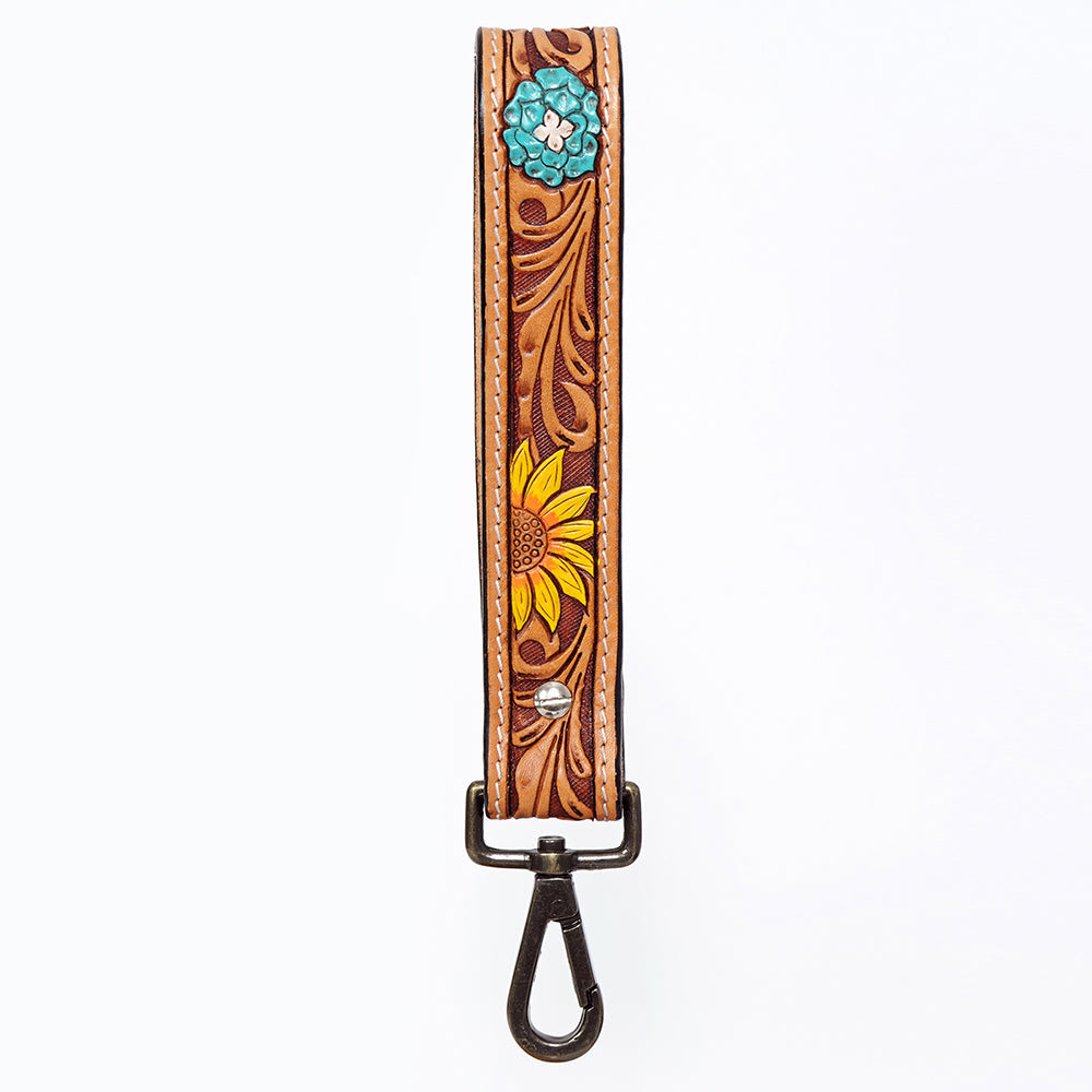 American Darling Hand Tooled Genuine Leather Handle Strap for Wristlet Bag Phone Wrist Keychain Wallet Purse Clutch Cellphone