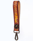 American Darling ADWSF114 Hand Tooled Genuine Leather Handle Strap For Wristlet Bags