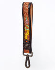 American Darling ADWSF115 Hand Tooled Genuine Leather Handle Strap For Wristlet Bags