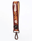 American Darling ADWSF118 Hand Tooled Genuine Leather Handle Strap For Wristlet Bags