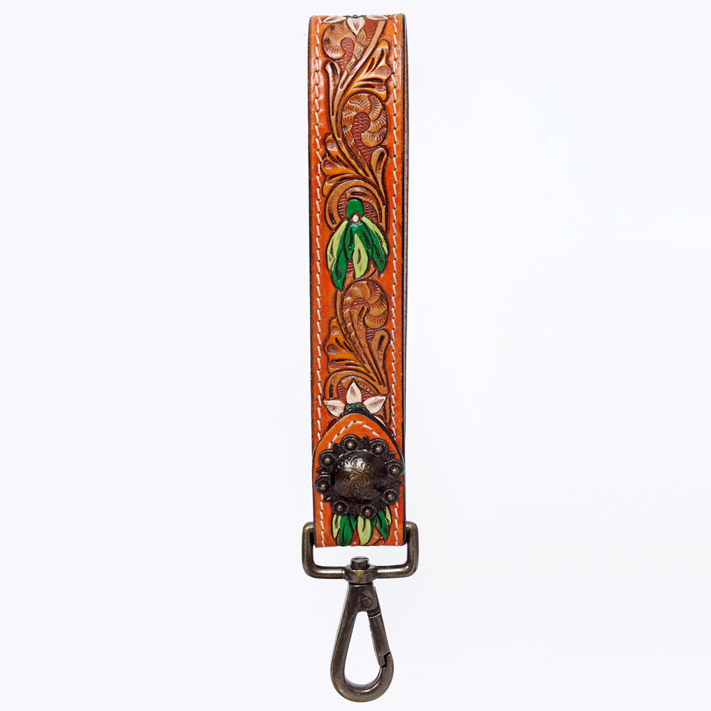 American Darling ADWSF120 Hand Tooled Genuine Leather Handle Strap For Wristlet Bags