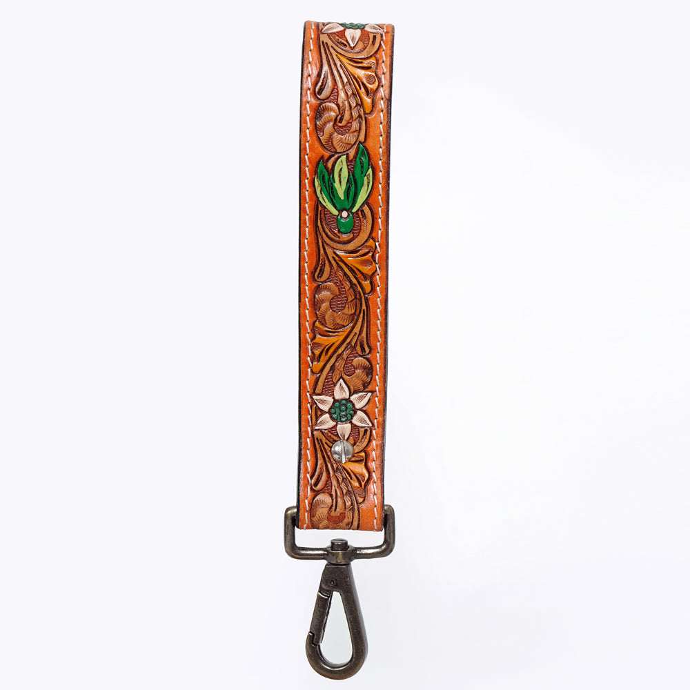 American Darling ADWSF120 Hand Tooled Genuine Leather Handle Strap For Wristlet Bags