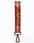 American Darling ADWSF122 Hand Tooled Genuine Leather Handle Strap For Wristlet Bags