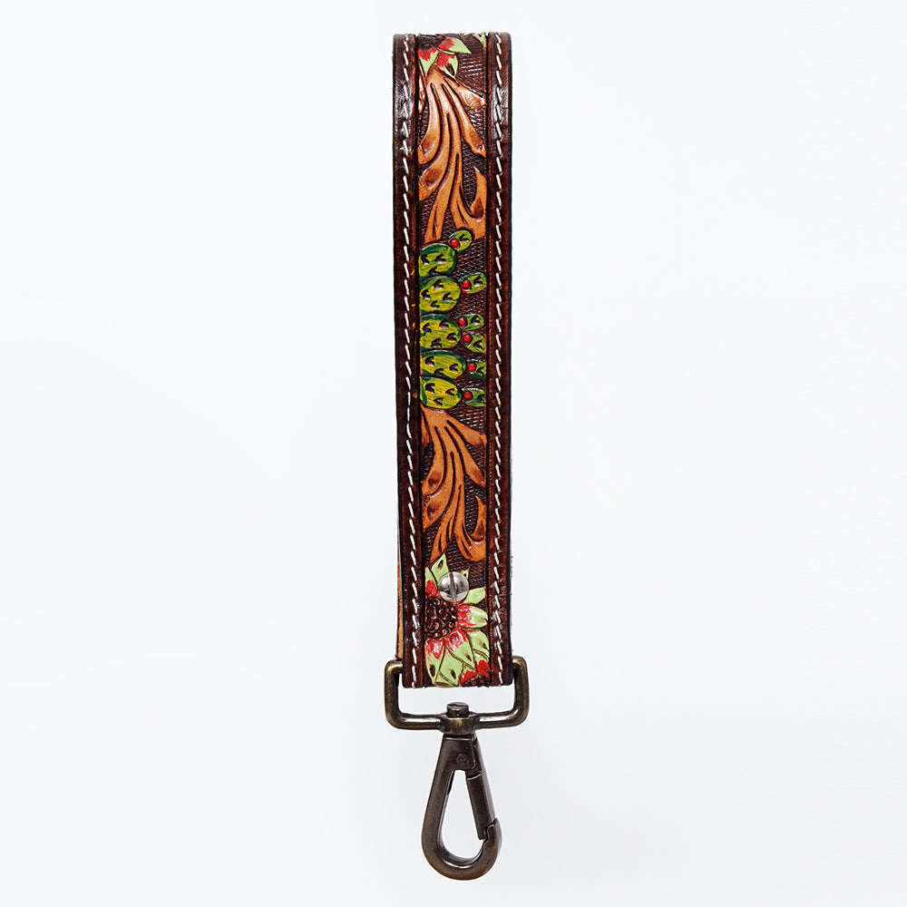 American Darling ADWSF123 Hand Tooled Genuine Leather Handle Strap For Wristlet Bags